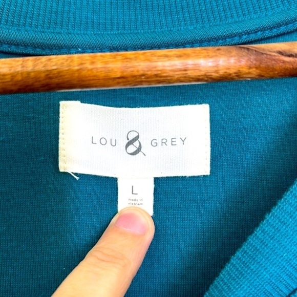 Lou & Grey - Dark Teal Signature Cinched Waist Sleeveless Midi Dress Size Large - Picture 8 of 10